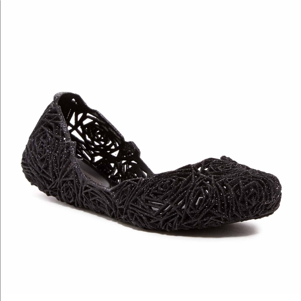 Melissa Campana Fitas Jelly Flats in Black Size 6